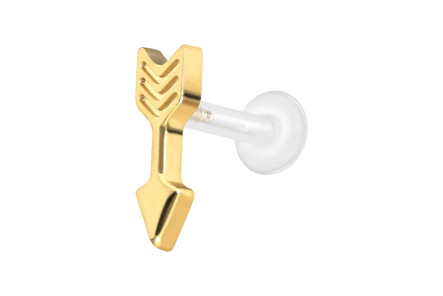 PTFE Labret Piercing mit Innengewinde + Titan-Aufsatz PFEIL